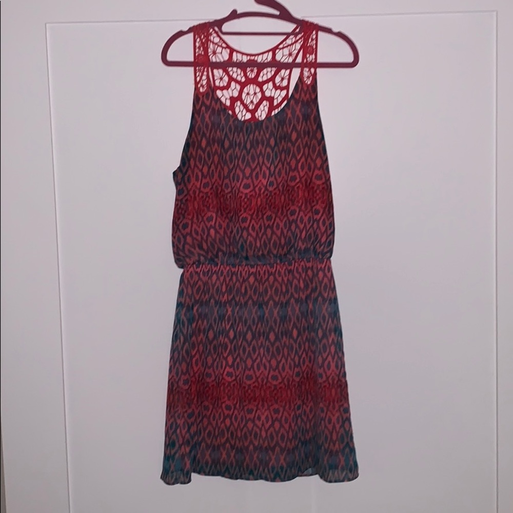 Express - Pink/Blue Aztec Print Dress (M)